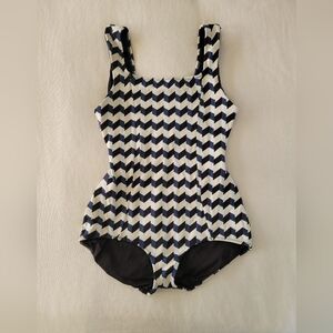 Seea Tofino One Piece Black and White Geometric Swimsuit